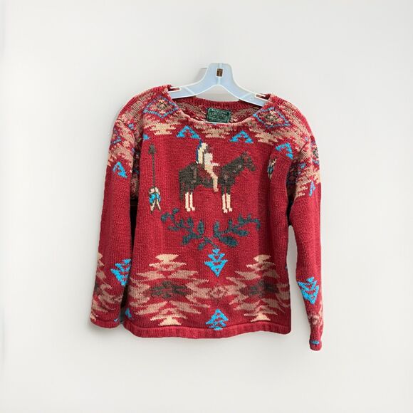 Ralph Lauren Other - Ralph Lauren Country Knit Native American Cotton Sweater Mens Small Unisex Vtg